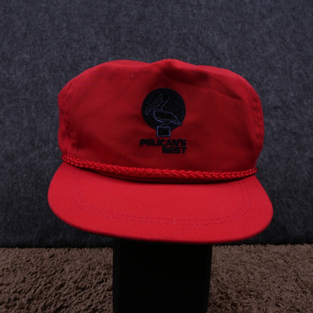 Vintage Imperial Pelicans Nest Rope Hat Mens OSFA Red Excellent Strapback Cap